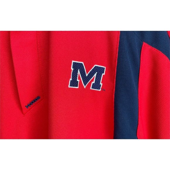 Ole Miss Rebels Nike Fit Dry Men’s Medium Short Sleeve Red Golf Polo Shirt SEC - Picture 5 of 6